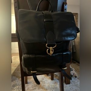 Coach Drawstring Leather Backpack